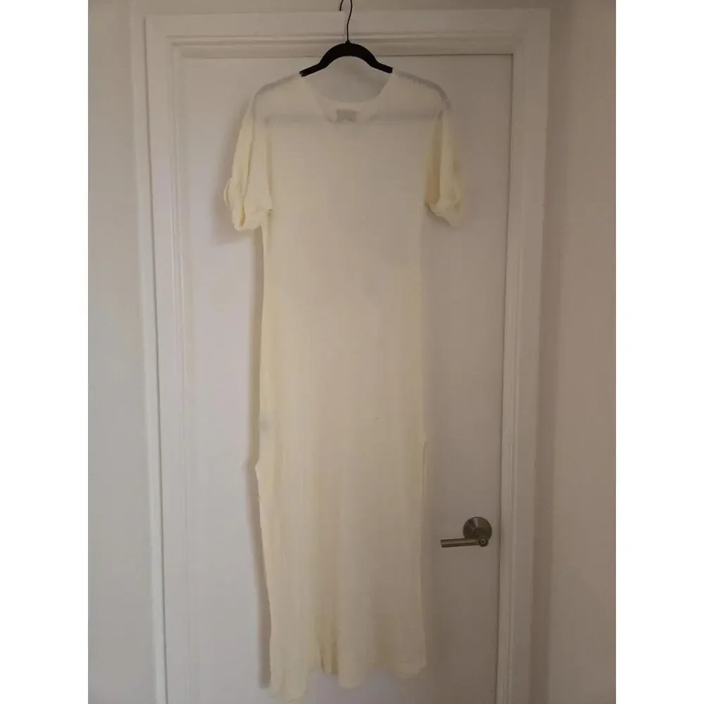 Free People Cream Maxi Dress with Pink Floral Print